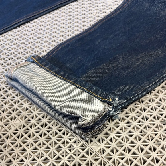 Levi's 501 Button Fly Straight Leg Dark Wash Denim Jeans - Picture 5 of 15